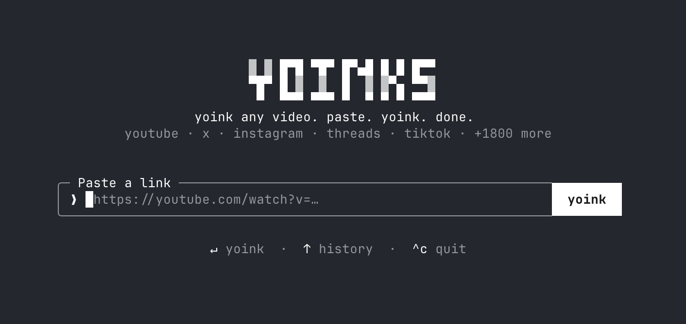 终端一键下载视频：Yoinks——干净、快速、无广告的命令行视频下载器